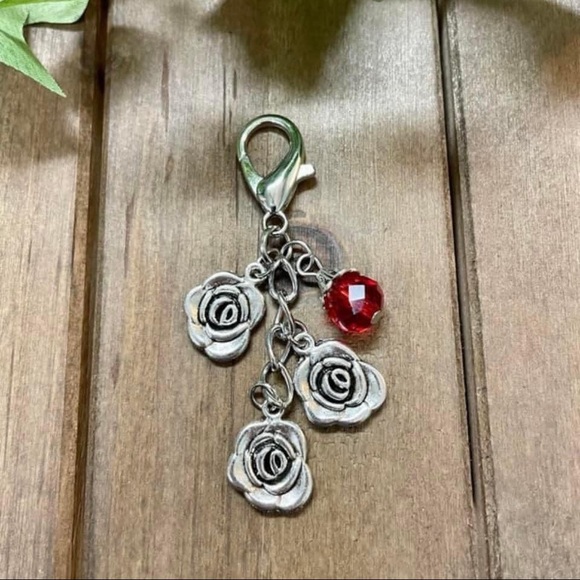 Hand Crafted Other - Rose Zipper Pull Charm / Purse Charm